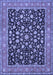 Machine Washable Persian Blue Traditional Rug, wshtr536blu