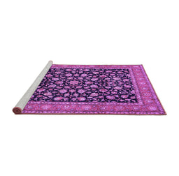 Sideview of Machine Washable Persian Purple Traditional Area Rugs, wshtr536pur