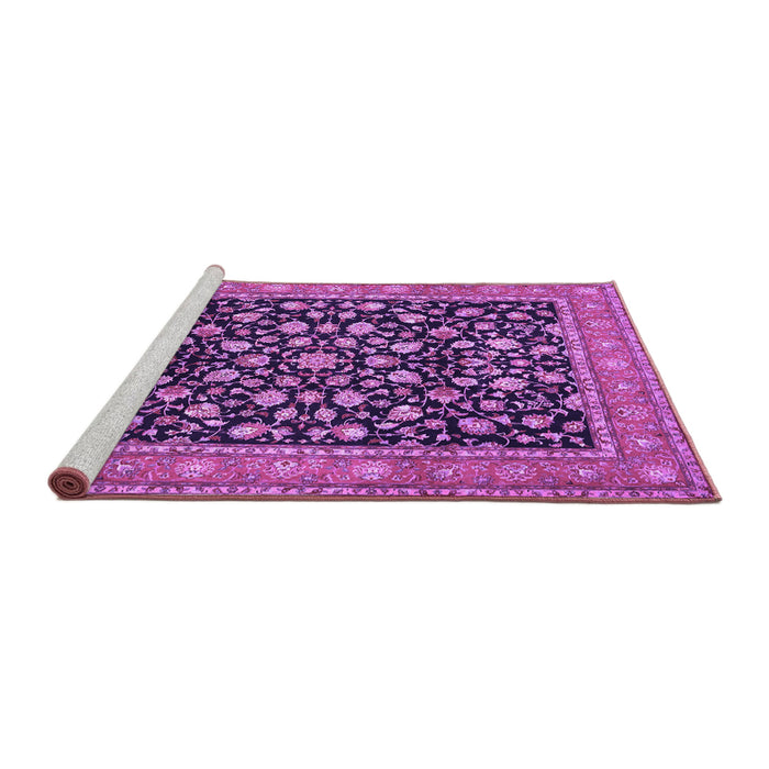 Sideview of Machine Washable Persian Purple Traditional Area Rugs, wshtr536pur
