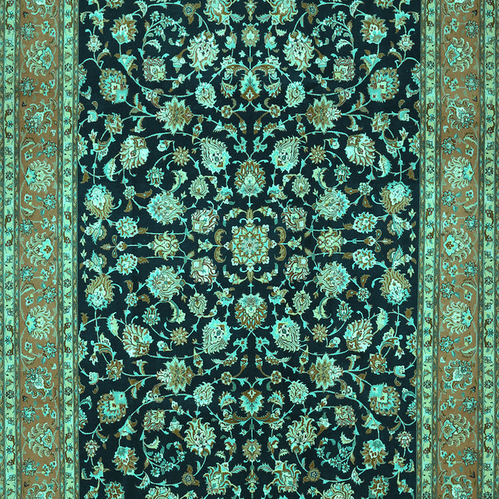Machine Washable Persian Turquoise Traditional Area Rugs, wshtr536turq