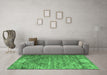 Machine Washable Persian Emerald Green Traditional Area Rugs in a Living Room,, wshtr537emgrn