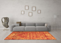 Machine Washable Persian Orange Traditional Rug, wshtr537org