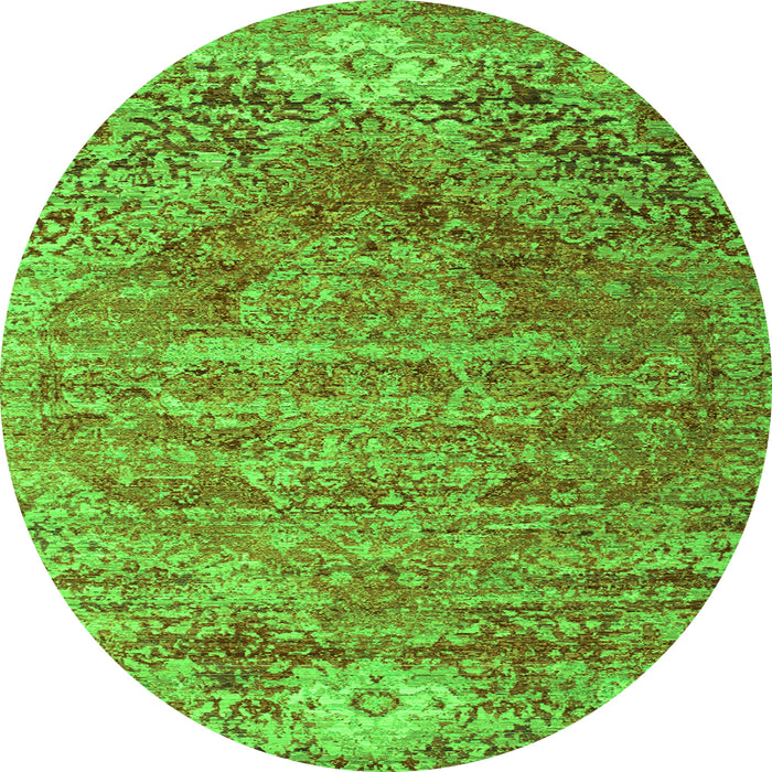 Square Persian Green Traditional Rug, tr537grn