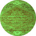 Square Persian Green Traditional Rug, tr537grn