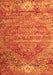 Serging Thickness of Machine Washable Persian Orange Traditional Area Rugs, wshtr537org