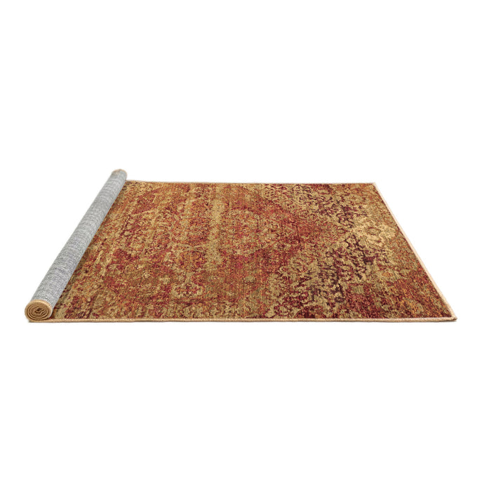 Sideview of Machine Washable Persian Brown Traditional Rug, wshtr537brn