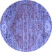 Round Persian Blue Traditional Rug, tr537blu