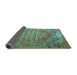 Sideview of Persian Turquoise Traditional Rug, tr537turq