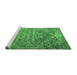 Sideview of Machine Washable Persian Emerald Green Traditional Area Rugs, wshtr537emgrn