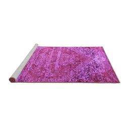 Sideview of Machine Washable Persian Purple Traditional Area Rugs, wshtr537pur