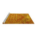 Sideview of Machine Washable Persian Yellow Traditional Rug, wshtr537yw