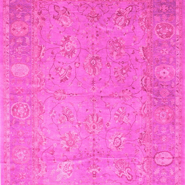 Machine Washable Oriental Pink Traditional Rug, wshtr538pnk