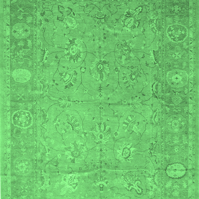 Machine Washable Oriental Emerald Green Traditional Area Rugs, wshtr538emgrn