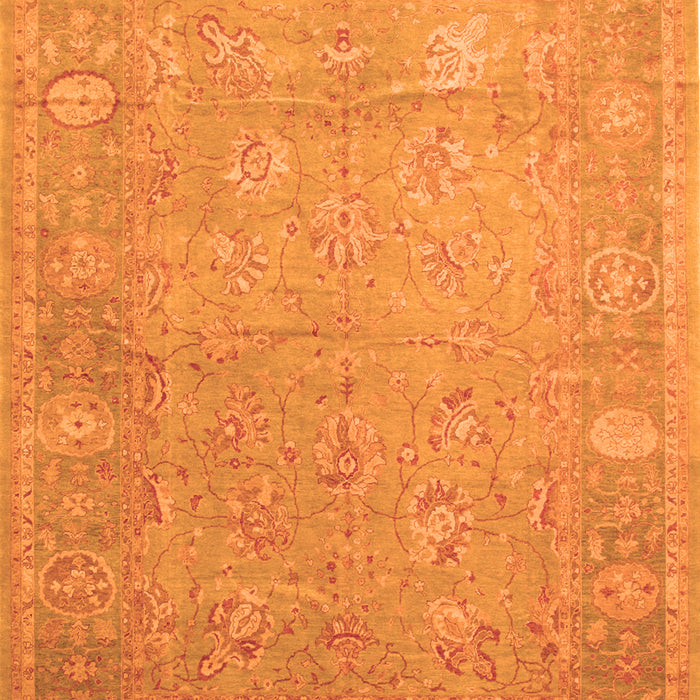 Serging Thickness of Machine Washable Oriental Orange Traditional Area Rugs, wshtr538org