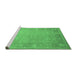 Sideview of Machine Washable Oriental Emerald Green Traditional Area Rugs, wshtr538emgrn