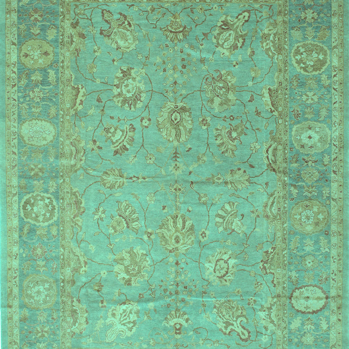 Machine Washable Oriental Turquoise Traditional Area Rugs, wshtr538turq