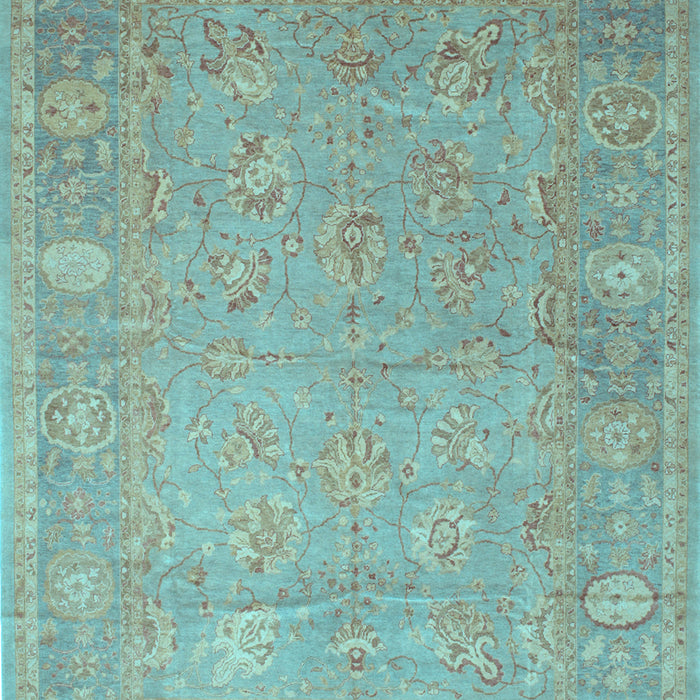 Machine Washable Oriental Light Blue Traditional Rug, wshtr538lblu