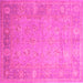 Square Oriental Pink Traditional Rug, tr538pnk