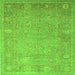 Serging Thickness of Oriental Green Traditional Rug, tr538grn