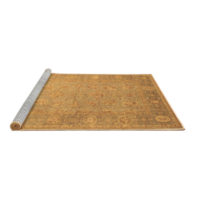 Sideview of Machine Washable Oriental Brown Traditional Rug, wshtr538brn