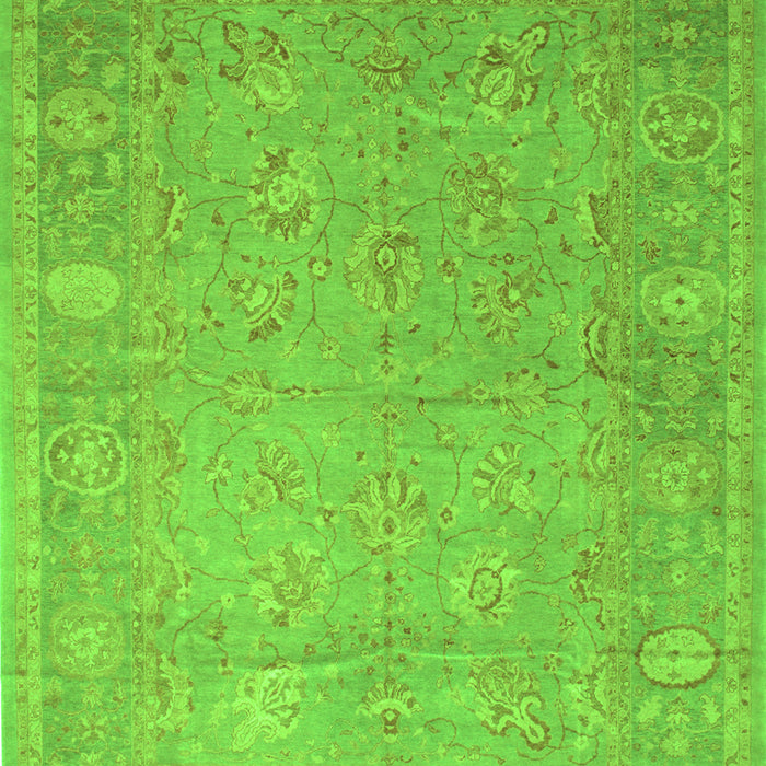 Serging Thickness of Machine Washable Oriental Green Traditional Area Rugs, wshtr538grn