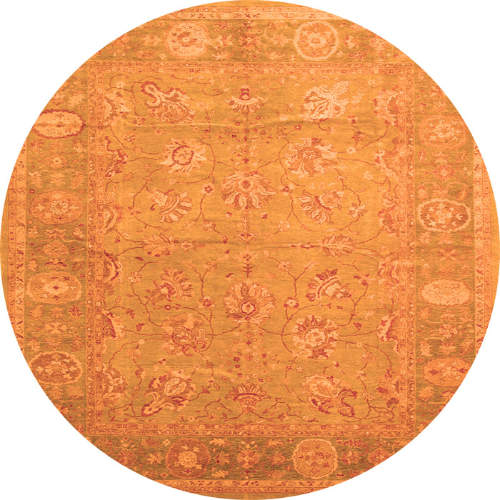 Square Oriental Orange Traditional Rug, tr538org