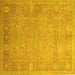 Square Oriental Yellow Traditional Rug, tr538yw