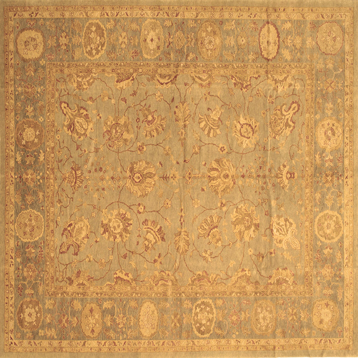 Square Oriental Brown Traditional Rug, tr538brn