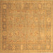 Square Oriental Brown Traditional Rug, tr538brn