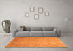 Machine Washable Oriental Orange Traditional Area Rugs in a Living Room, wshtr538org