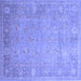 Square Oriental Blue Traditional Rug, tr538blu
