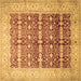 Square Oriental Brown Traditional Rug, tr539brn