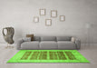 Machine Washable Oriental Green Traditional Area Rugs in a Living Room,, wshtr539grn