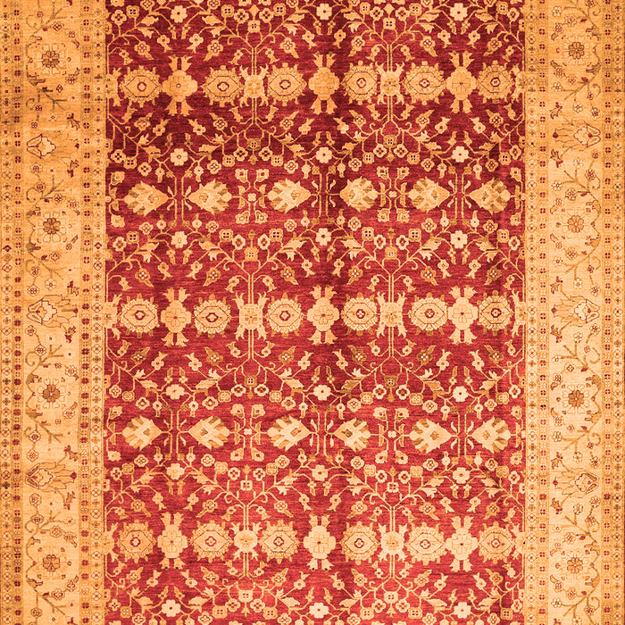 Serging Thickness of Machine Washable Oriental Orange Traditional Area Rugs, wshtr539org