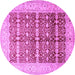 Round Oriental Purple Traditional Rug, tr539pur