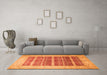 Machine Washable Oriental Orange Traditional Area Rugs in a Living Room, wshtr539org