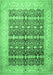 Machine Washable Oriental Emerald Green Traditional Area Rugs, wshtr539emgrn