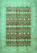 Machine Washable Oriental Turquoise Traditional Area Rugs, wshtr539turq