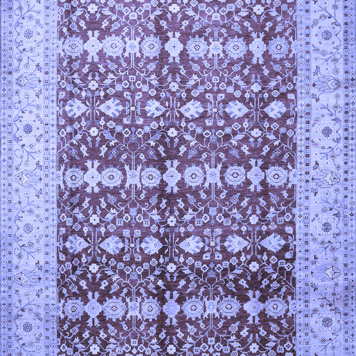 Machine Washable Oriental Blue Traditional Rug, wshtr539blu