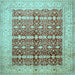 Square Oriental Light Blue Traditional Rug, tr539lblu