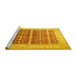 Sideview of Machine Washable Oriental Yellow Traditional Rug, wshtr539yw