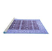 Sideview of Machine Washable Oriental Blue Traditional Rug, wshtr539blu