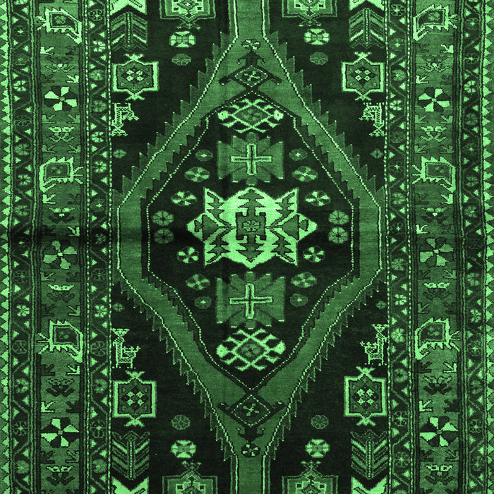 Machine Washable Persian Emerald Green Traditional Area Rugs, wshtr53emgrn