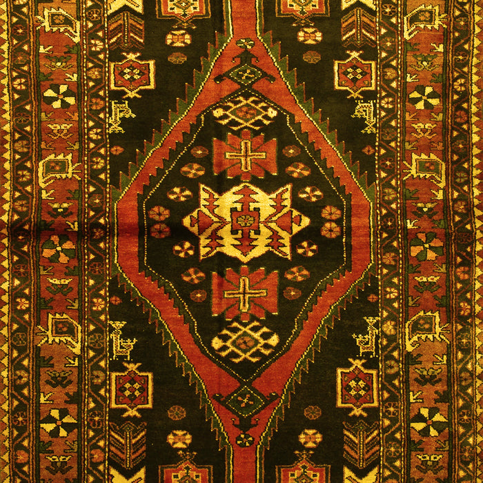 Machine Washable Persian Yellow Traditional Rug, wshtr53yw