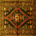 Square Persian Yellow Traditional Rug, tr53yw