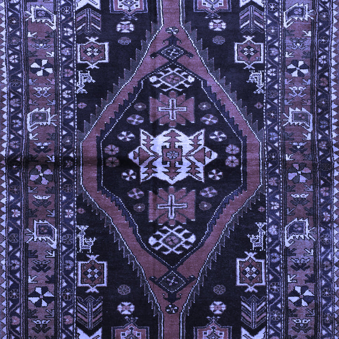 Machine Washable Persian Blue Traditional Rug, wshtr53blu