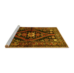 Sideview of Machine Washable Persian Yellow Traditional Rug, wshtr53yw