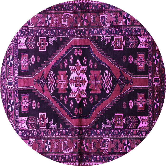 Round Persian Purple Traditional Rug, tr53pur