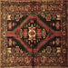 Square Persian Brown Traditional Rug, tr53brn