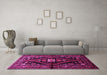 Machine Washable Persian Pink Traditional Rug in a Living Room, wshtr53pnk